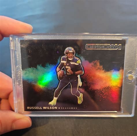 2021 Obsidian Russell Wilson Color Blast Black CB4 PSA 9 Seattle