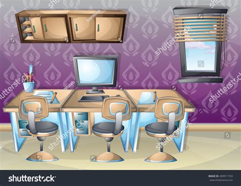 Cartoon Vector Illustration Interior Office Room Stock Vector (Royalty Free) 499911703 ...