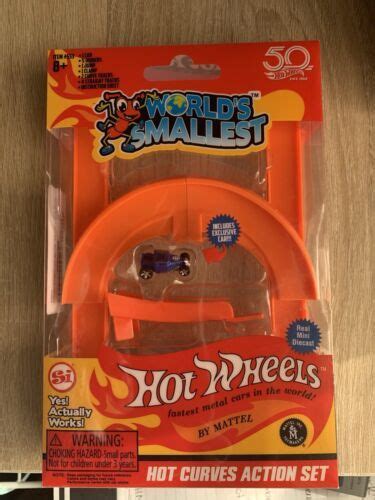 Worlds Smallest Hot Wheels Hot Curves Action Set By Mattel Purple Car