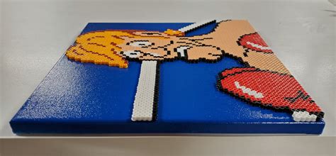 Mike Tyson S Punch Out Glass Joe Perler Fuse Beads On A 12x12 Canvas Nes Nintendo Video Games