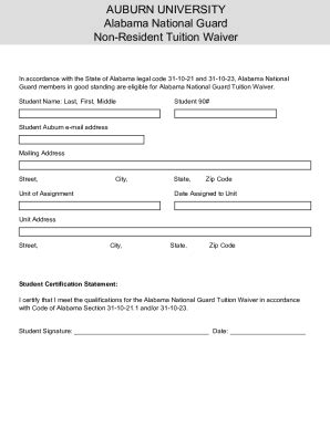 Fillable Online Alabama National Guard Waiver Fax Email Print