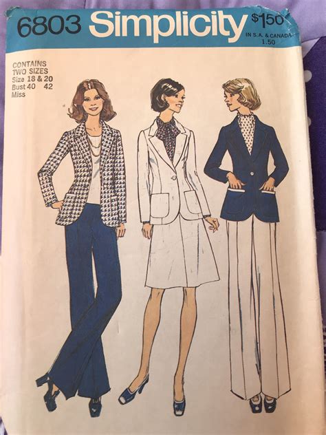 Vintage Simplicity Pattern From Jacket Pants And Etsy