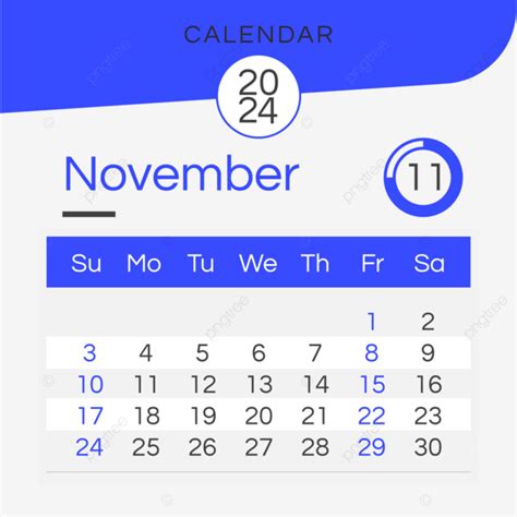 Gambar Kalender Bulan 2024 November Gradien Biru Sederhana Dua Ribu