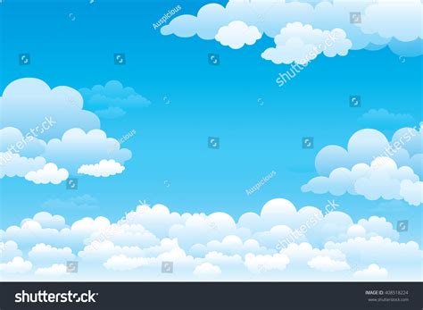 Sky Clouds On Sunny Day Vector Stock Vector (Royalty Free) 408518224 ...