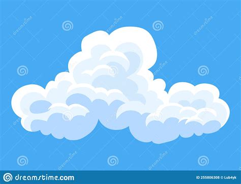 Cartoon Clouds Abstract White Cloudscape Icon Symbol Vector Cloudy