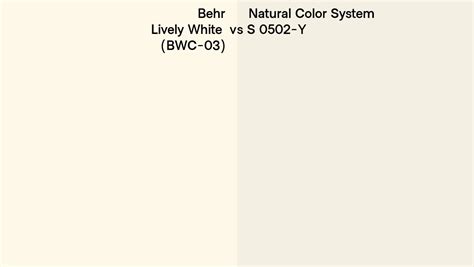 Behr Lively White Bwc 03 Vs Natural Color System S 0502 Y Side By