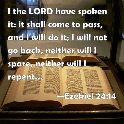 Ezekiel 24:14 I the LORD have spoken it: it shall come to pass, and I ...