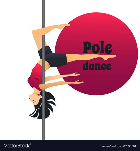 Pole Dancer In Cartoon Style Royalty Free Vector Image