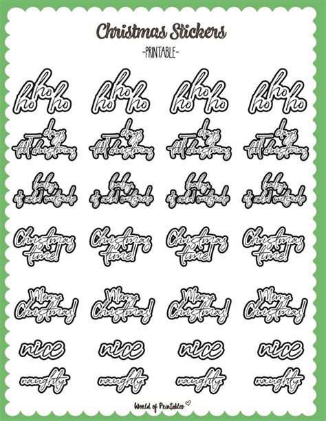 Christmas Stickers - World of Printables