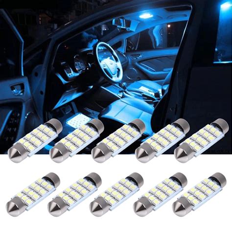 Pcs Car Interior Led Festoon Dome Light Bulb Mm White Smd