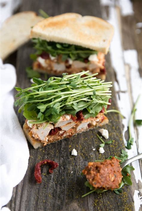 Sun Dried Tomato Pesto Chicken Salad Sandwich The Forked Spoon