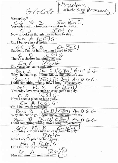 Yesterday Beatles Guitar Chords