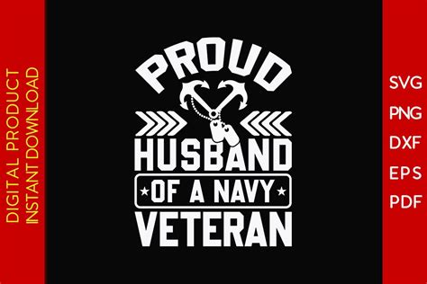 Proud Husband Of A Navy Veteran Svg Tee Graphic By Creative Design