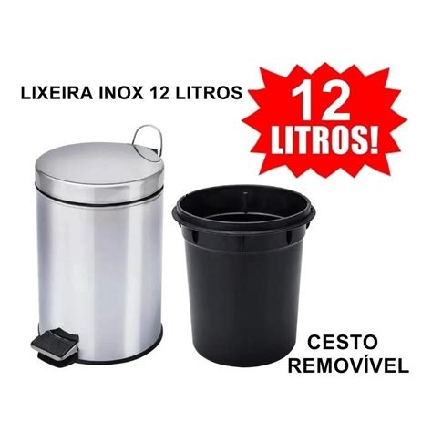 Cesto De Lixo Lts Inox C Pedal Banheiro Escorrega O Pre O