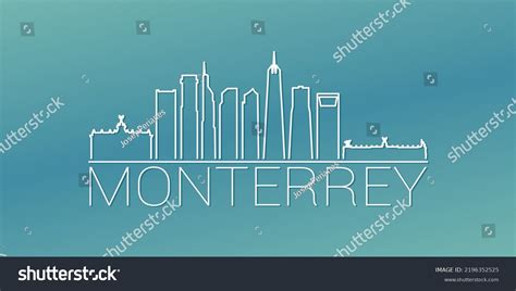 Monterrey Nuevo Leon Mexico Skyline Linear Stock Vector (Royalty Free) 2196352525 | Shutterstock