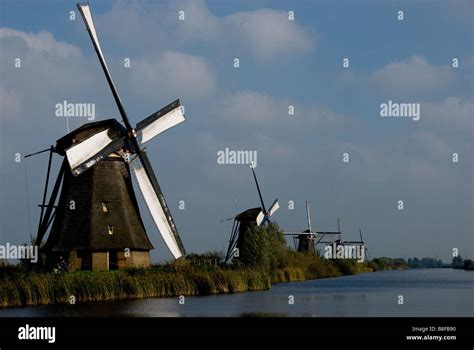 Traditional Dutch Windmills Stock Photo Alamy