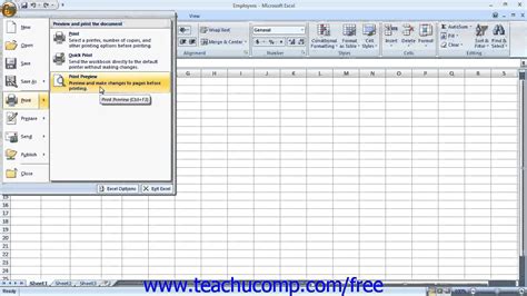 Display Worksheet In Print Preview In Excel