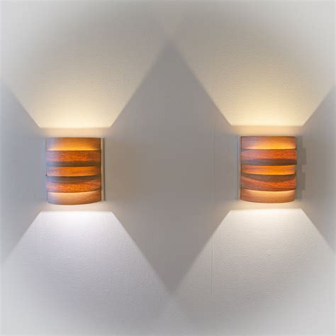 2 Wooden Wall Lamps Oak Veneer Sconces Bedroom Wall Lamps Led Wall Light Fixture Wall Sconces