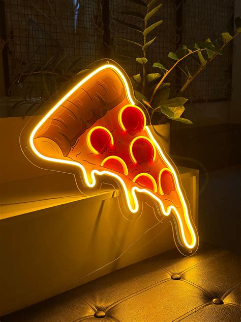 Pizza Neon Sign Pizza Slice Led Sign Pizza Restaurant Decor Led Neon