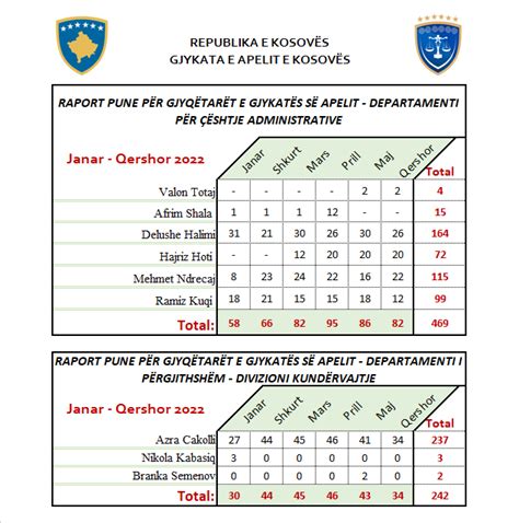 Gjykata E Apelit E Kosov S Publikon Raportin E Pun S P R Gjysm N E