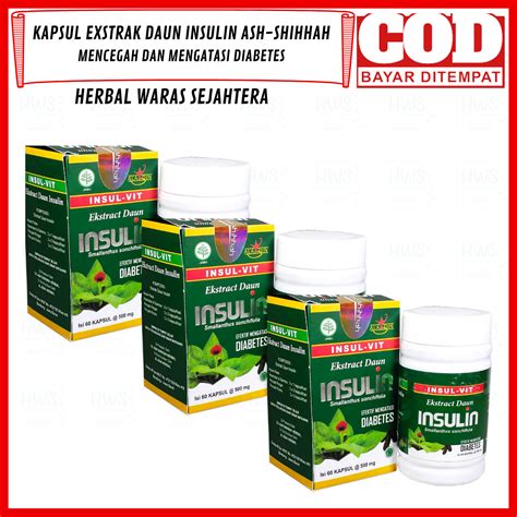 Paket 3 Botol Kapsul Insulin Ash Shihhah Amanah Kapsul Ekstrak Daun