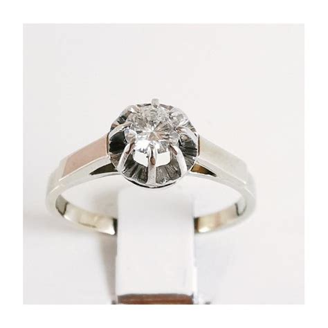 Bague Solitaire Diamant En Or Blanc 18 Carats