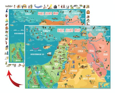 Amazon Bible Story Map Poster Sided X Large Map