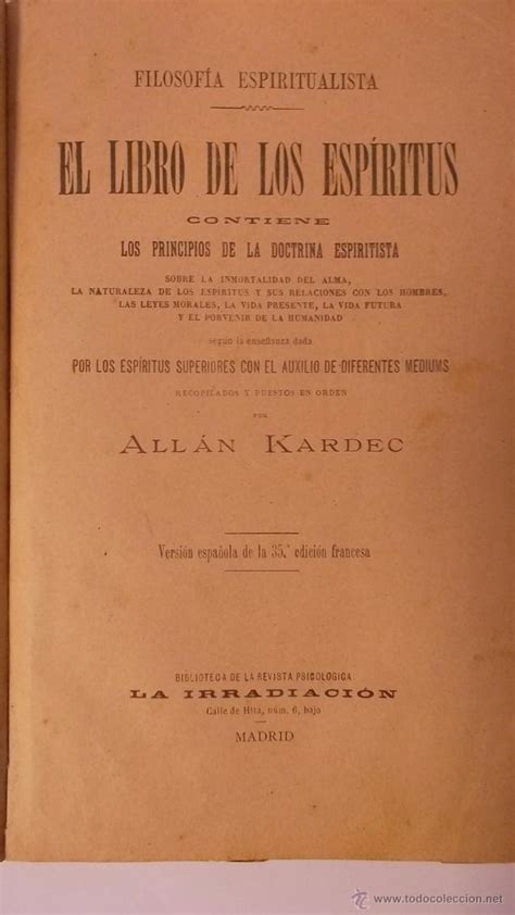 El Libro De Los Espiritus Allan Kardec Comprar Libros Sin