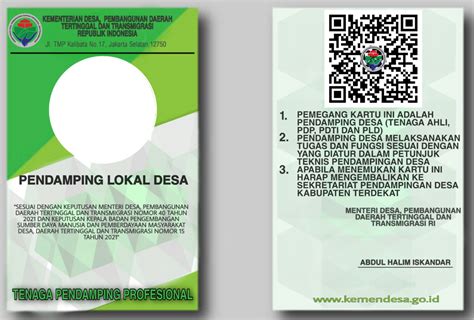 CONTOH ID CARD PENDAMPING LOKAL DESA Twibbonize