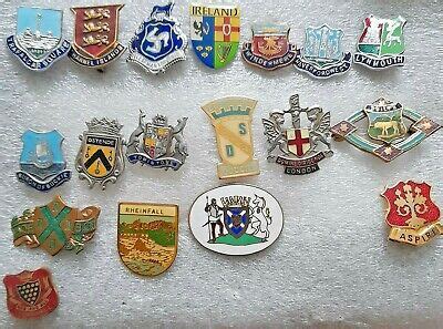 Coats Of Arms Cities Towns Shields Metal Enamel Lapel Pin Badge