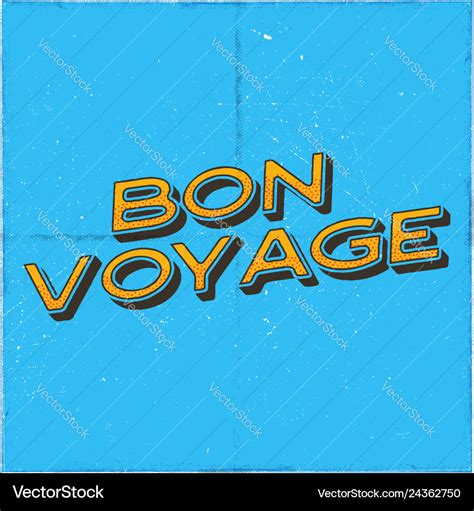 Vintage airplane poster bon voyage quote graphic Vector Image