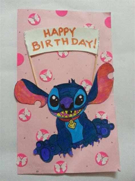 Stitch birthday card | Disney birthday card, Birthday presents for ...