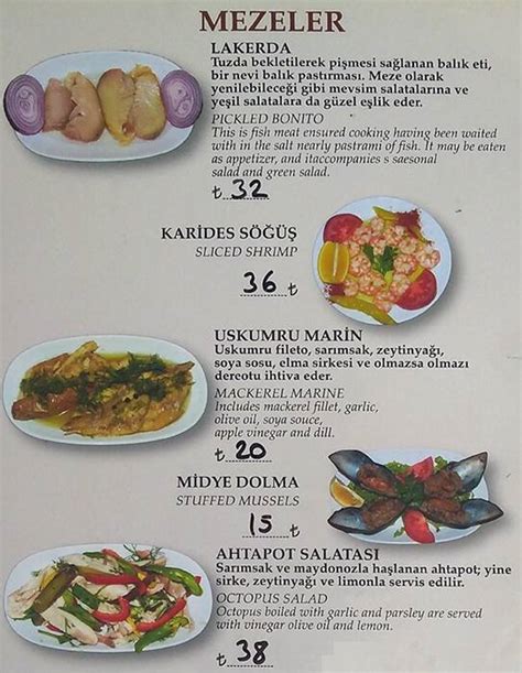 Menu At Rak Bal K Evi Istanbul