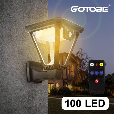 100 Led 태양광 랜턴 야외 태양광 벽 조명 2 색 360 ° 각도 조명 태양광 모션 센서 잔디 조명 Usb 충전