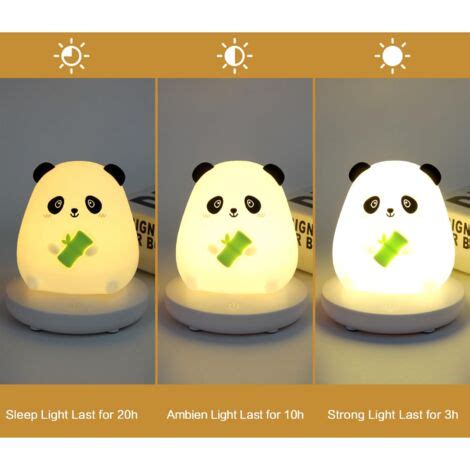 Comely Lampe Veilleuse Panda Veilleuse Led Pour Enfants En Silicone