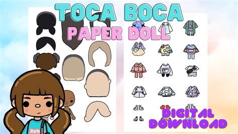 Toca Boca Paper Doll With Clothes and Shoes / Quiet Book Pages ...