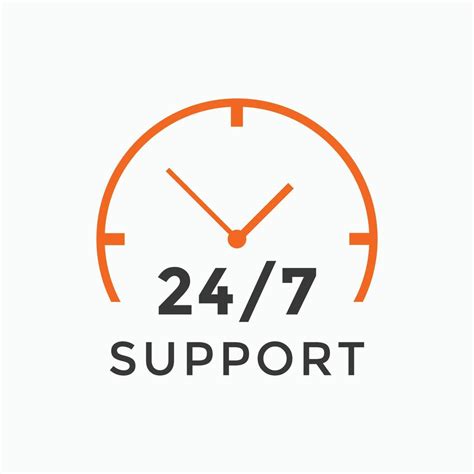 24 Hours Call Center Icon Vector 247 Support Icon Sign Button Call