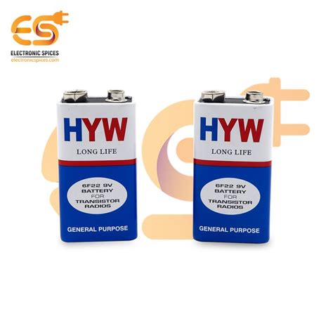 Buy 9V 6F22M Hi Watt Non Rechargeable Heavy Duty Battery Box Of 10