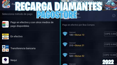 Como Recargar Diamantes En Free Fire Por Pagostore Paso A Paso Youtube