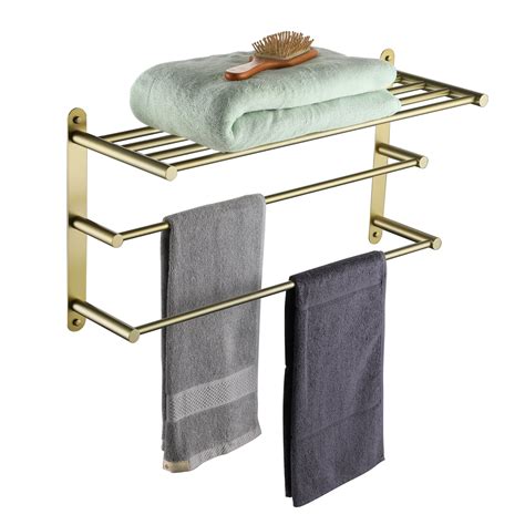 Kokosiri 3 Tier Bath Towel Rack 24 Inch Towel Bars Towel Shelf Bathroom