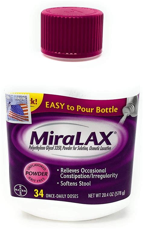 MiraLAX Powder Laxative, 34 Doses, 20.4 Ounce