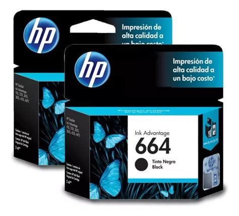 Pack Tintas Hp 664 Negro 2 Unidades Cuotas sin interés