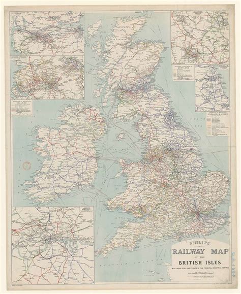 Philips Railway Map Of The British Isles With Large Scale Inset Maps