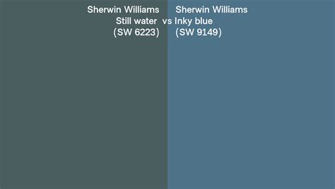 Sherwin Williams Still Water Vs Inky Blue Side By Side Comparison