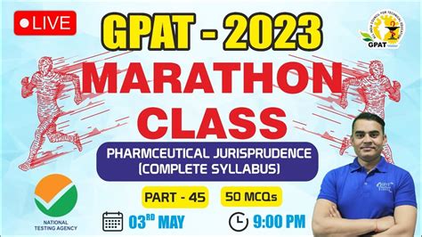 GPAT 2023 MARATHON CLASS 44 PHARMACEUTICAL JURISPRUDENCE COMPLETE