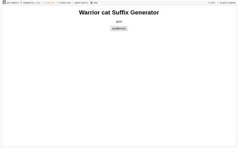 Warrior Cat Suffix Generator