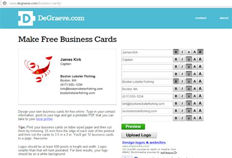 Digitophile: Best Free Online Business Card Maker