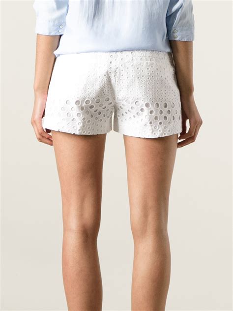 Lyst Michael Michael Kors Broderie Anglaise Shorts In White