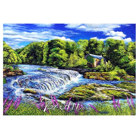 Cenarth Falls Original Oil Art Print Wales