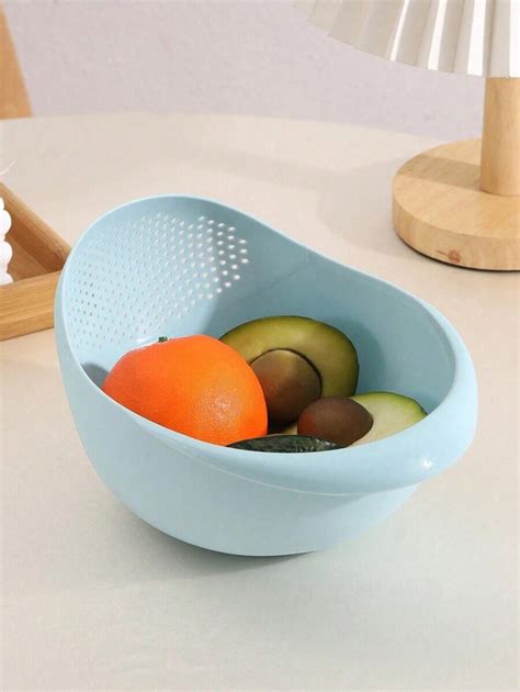 1pc New Washing Drain Basket Plastic Kitchen Washing Rice Sieve Multi